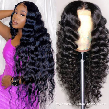 360 Lace Wigs, Virgin Remy Hair Lace closure Wig Vendor, Brazilian Human Hair Loose Deep Wavy 360 lace Front Wig With Baby Hair